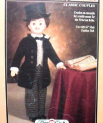 16'' & 13'' MALE FASHION DOLL CROCHET VICTORIAN GROOM PATTERNS